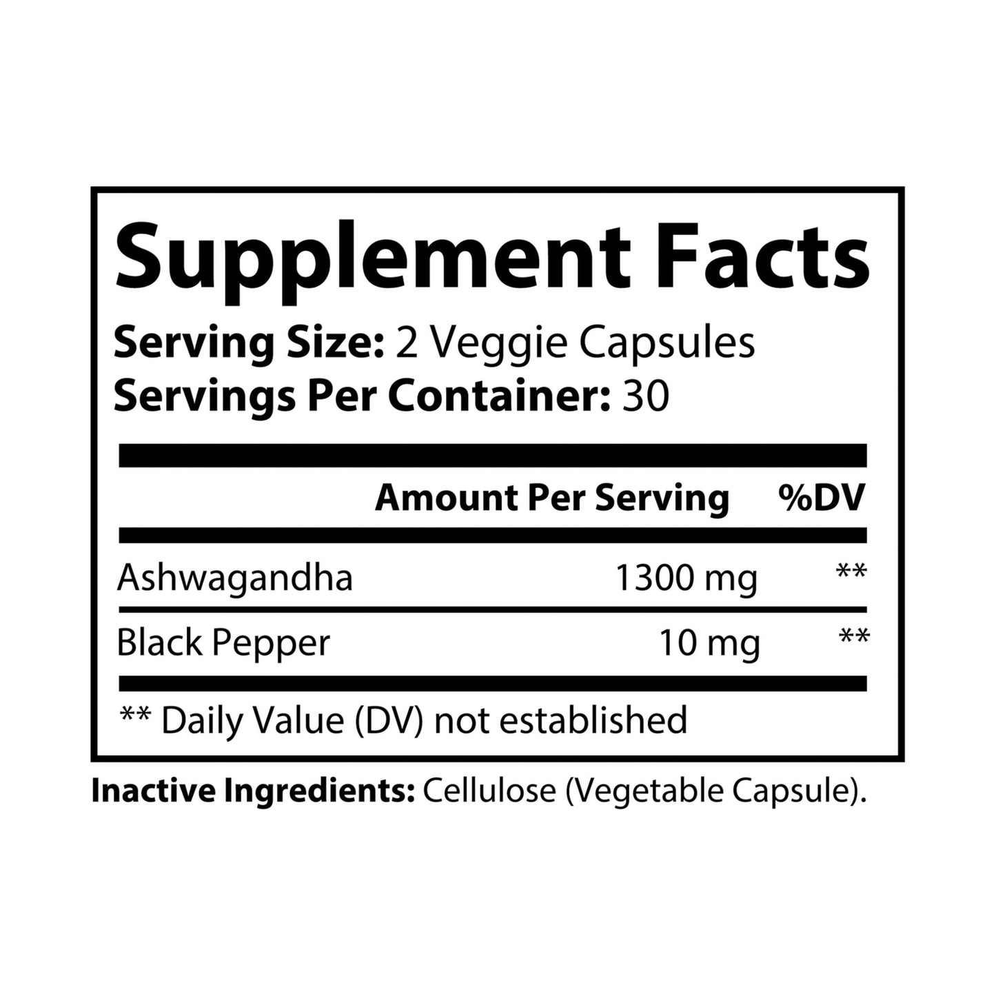 Vitagami Ashwagandha + Black Pepper | Vegan Stress & Performance Support (60 Caps)