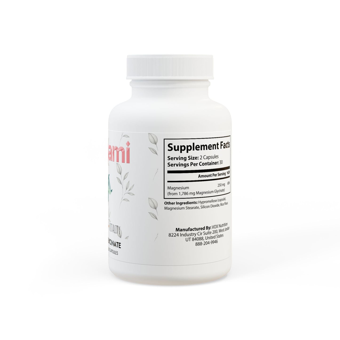 Vitagami Magnesium Glycinate | Vegan Muscle & Recovery Support (60 Caps)
