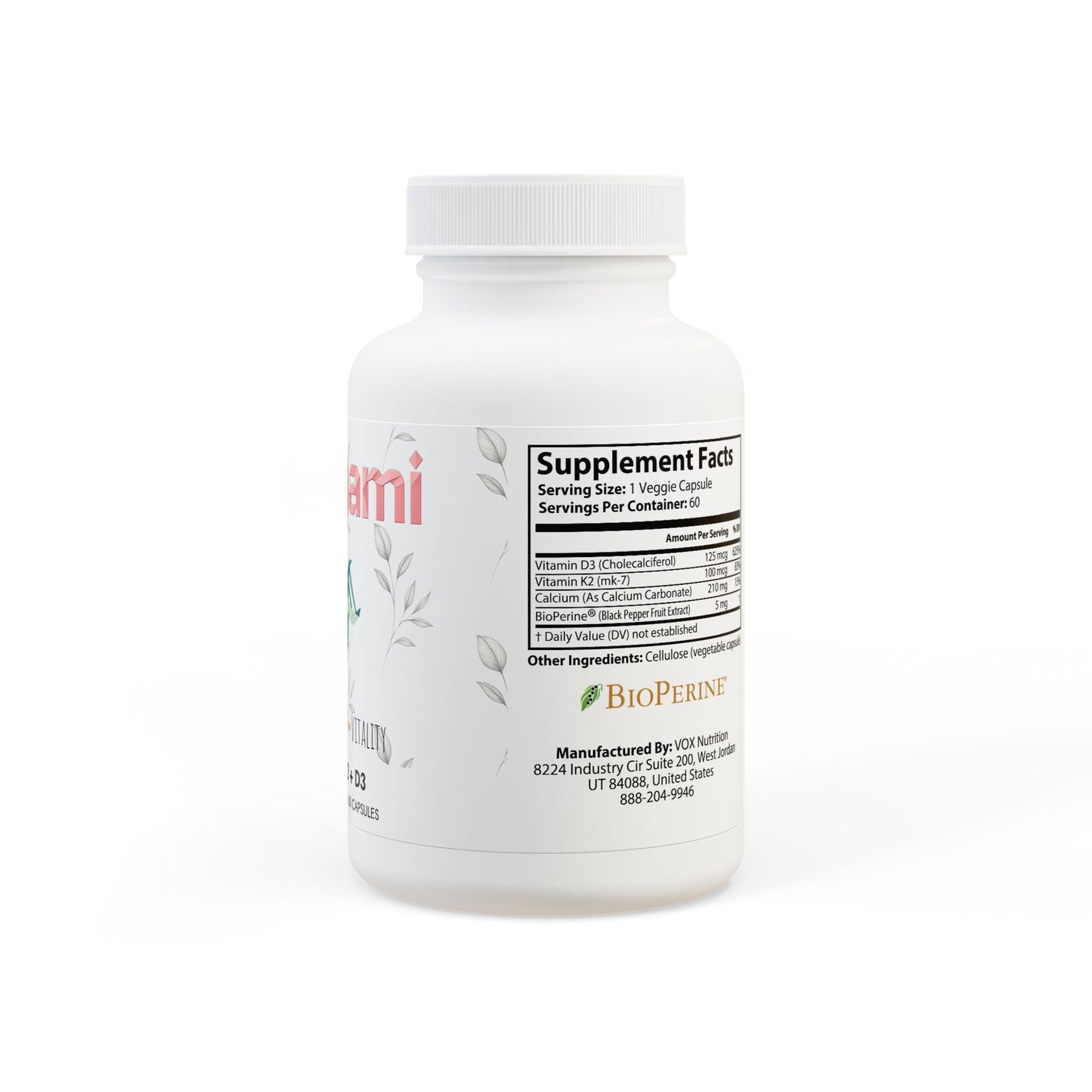 Vitagami Vitamin K2 + D3 Complex | Bone & Muscle Health Support (60 Caps)
