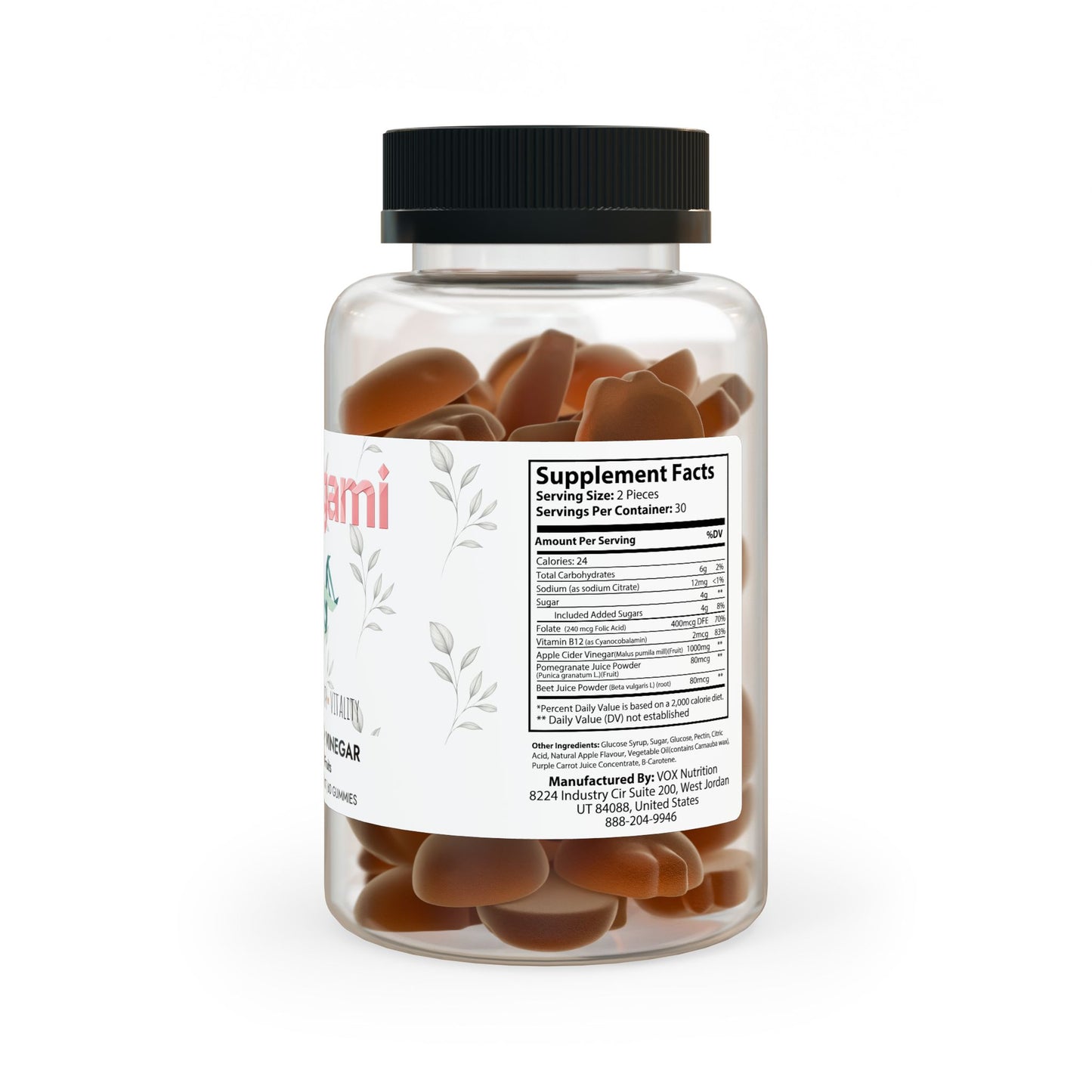 Vitagami Apple Cider Vinegar Gummies | Metabolism & Energy Support (60 Gummies)