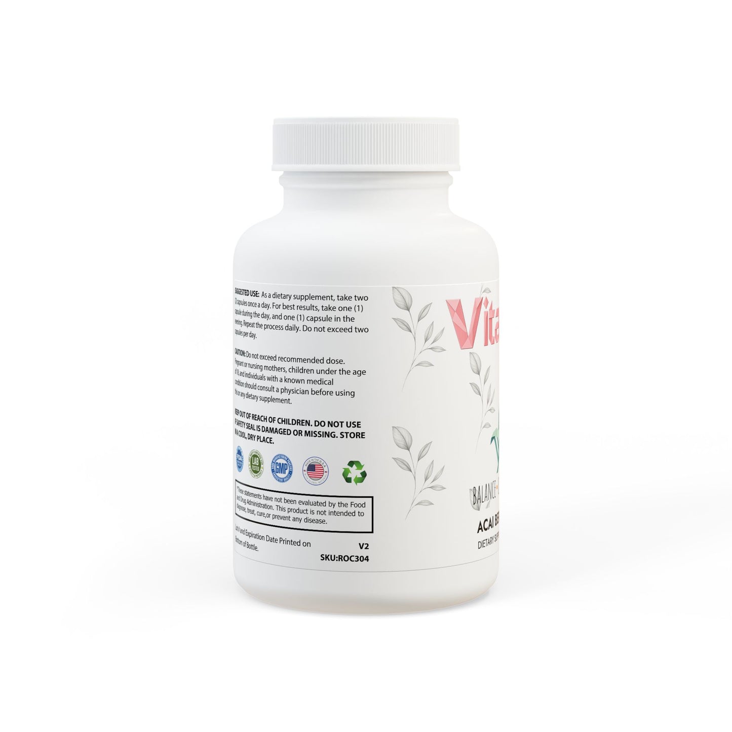 Complejo de bayas de açaí Vitagami | Detox y digestión vegana (60 cápsulas)