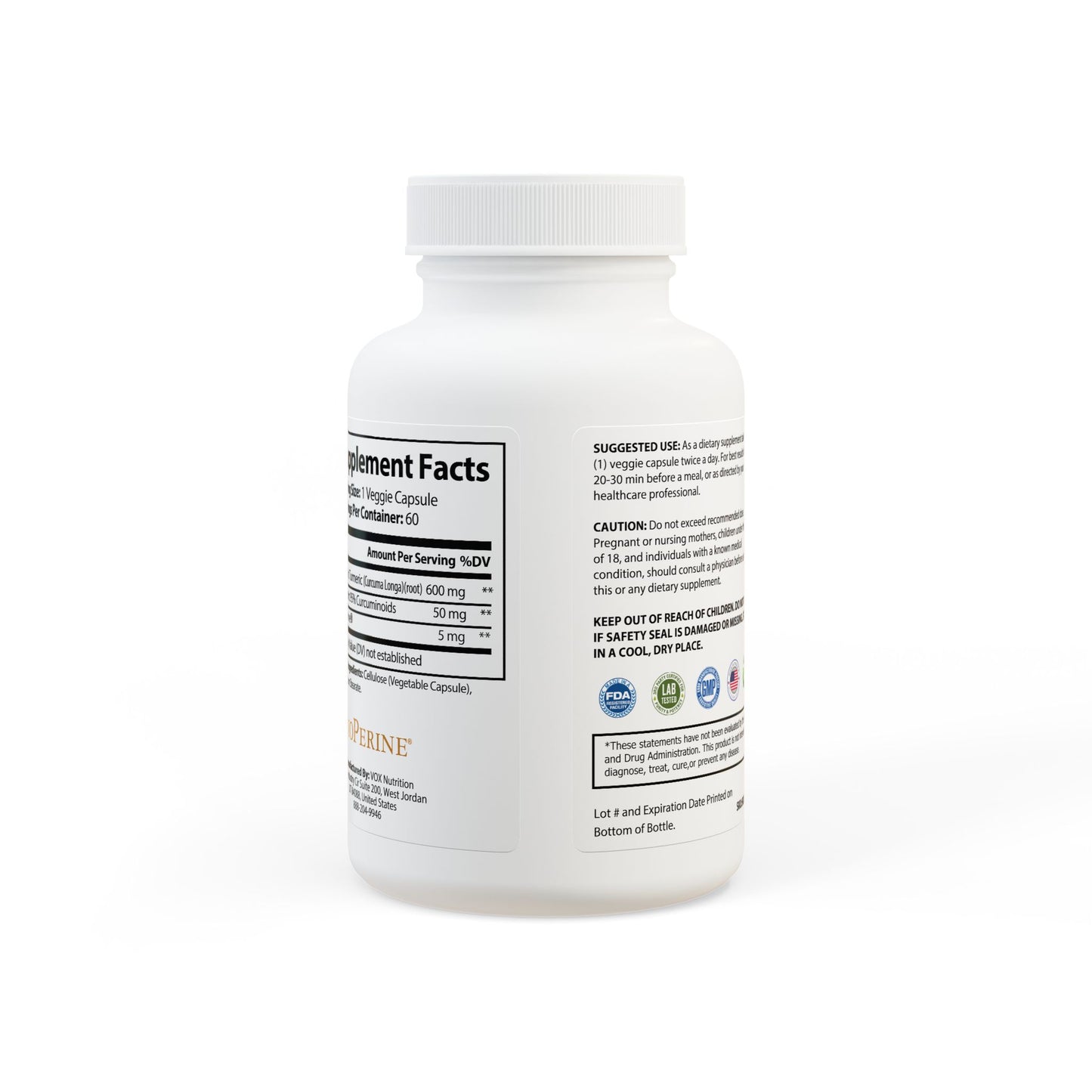 Vitagami Turmeric + BioPerineĀ® | Anti-Inflammatory & Recovery Support (60 Caps)