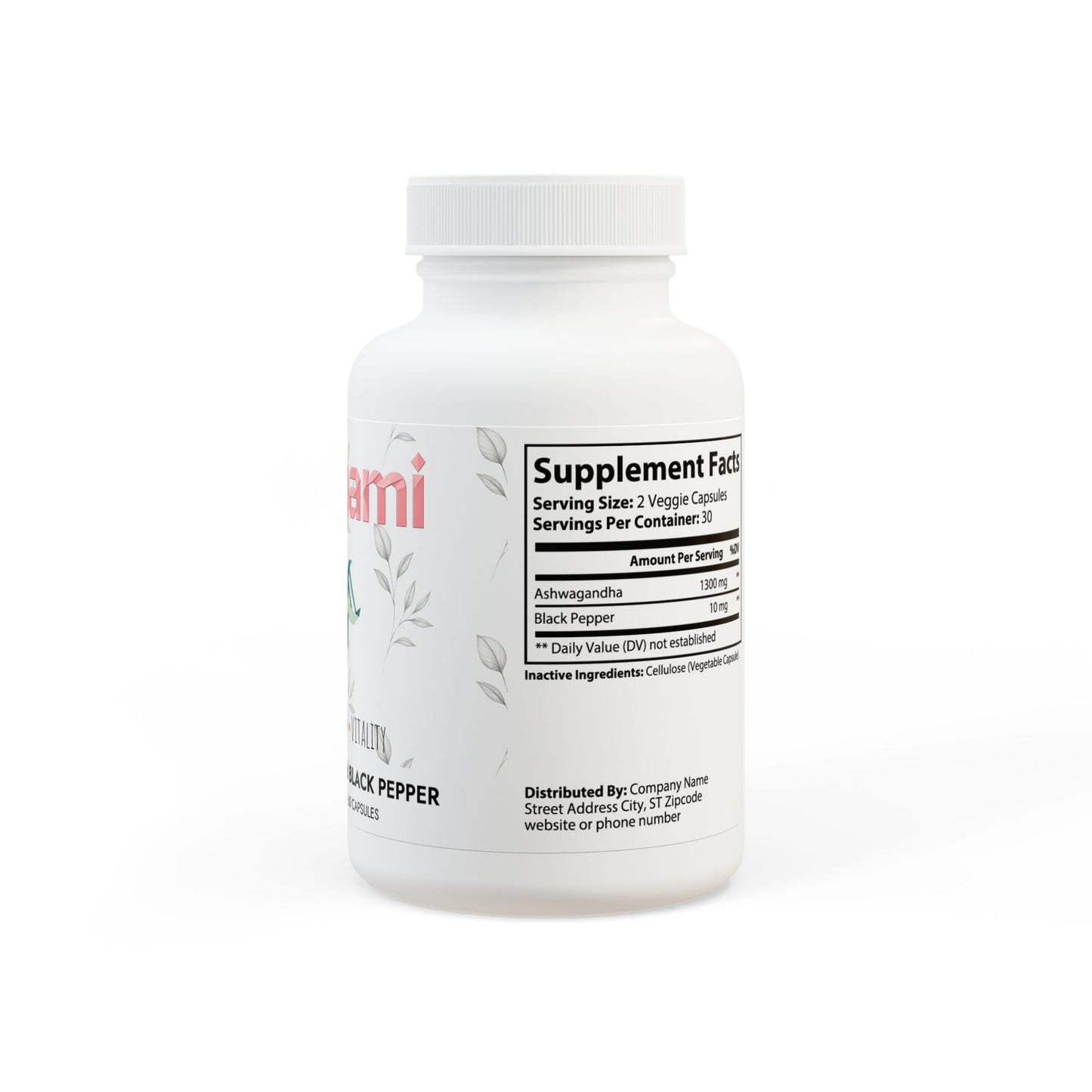 Vitagami Ashwagandha + Black Pepper | Vegan Stress & Performance Support (60 Caps)