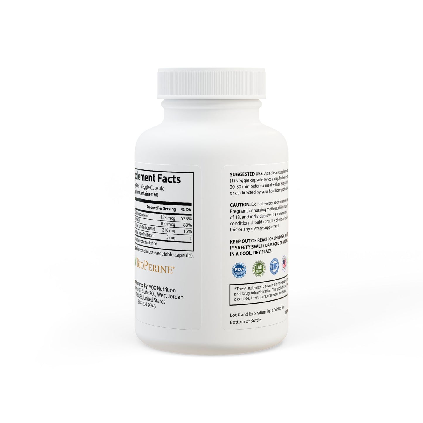 Vitagami Vitamin K2 + D3 Complex | Bone & Muscle Health Support (60 Caps)