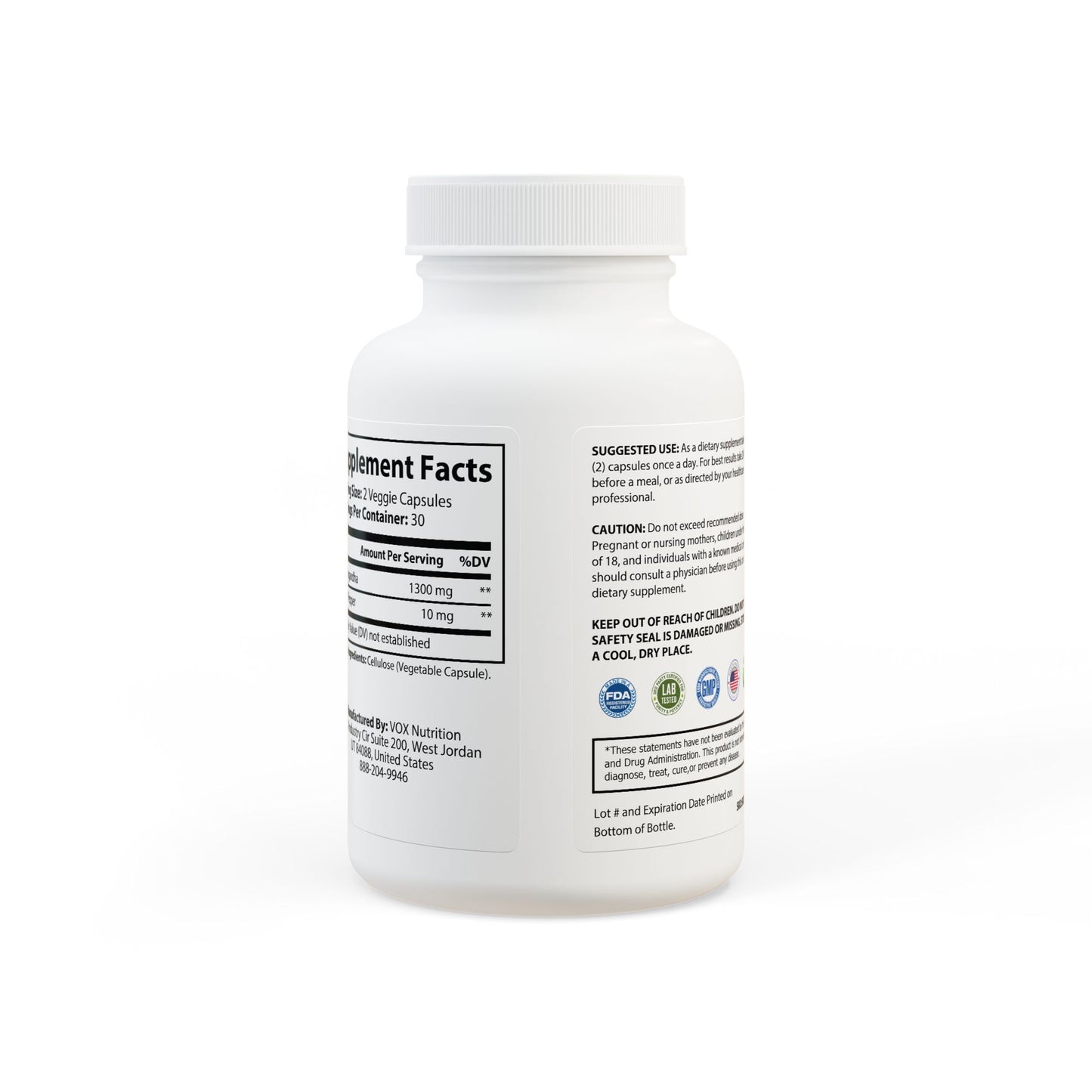 Vitagami Ashwagandha + Black Pepper | Vegan Stress & Performance Support (60 Caps)