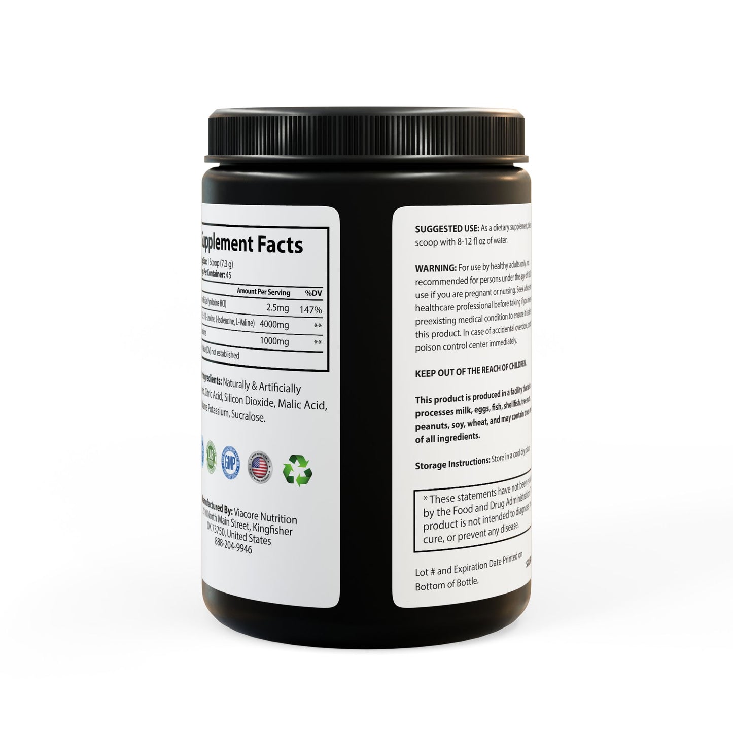 Vitagami BCAA + Glutamine | Watermelon Flavor for Performance & Recovery (325g, 45 Servings)