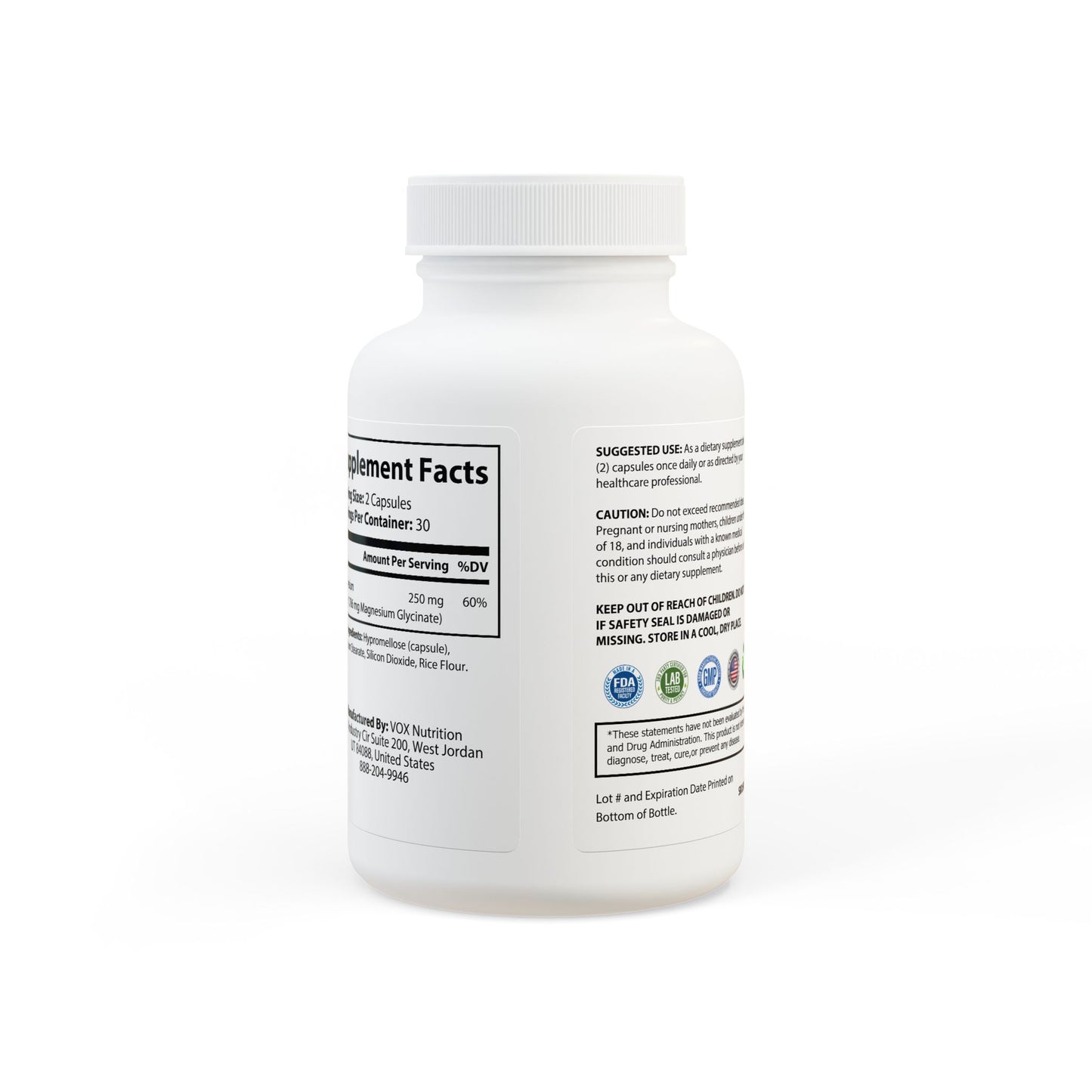 Vitagami Magnesium Glycinate | Vegan Muscle & Recovery Support (60 Caps)