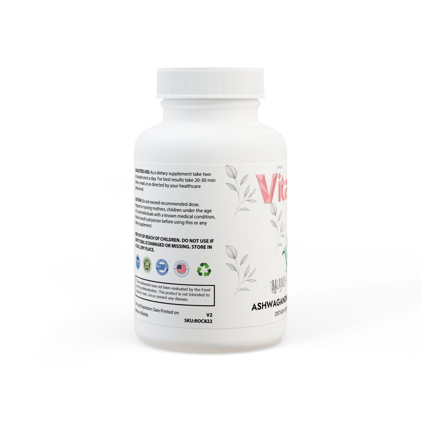 Vitagami Ashwagandha + Black Pepper | Vegan Stress & Performance Support (60 Caps)